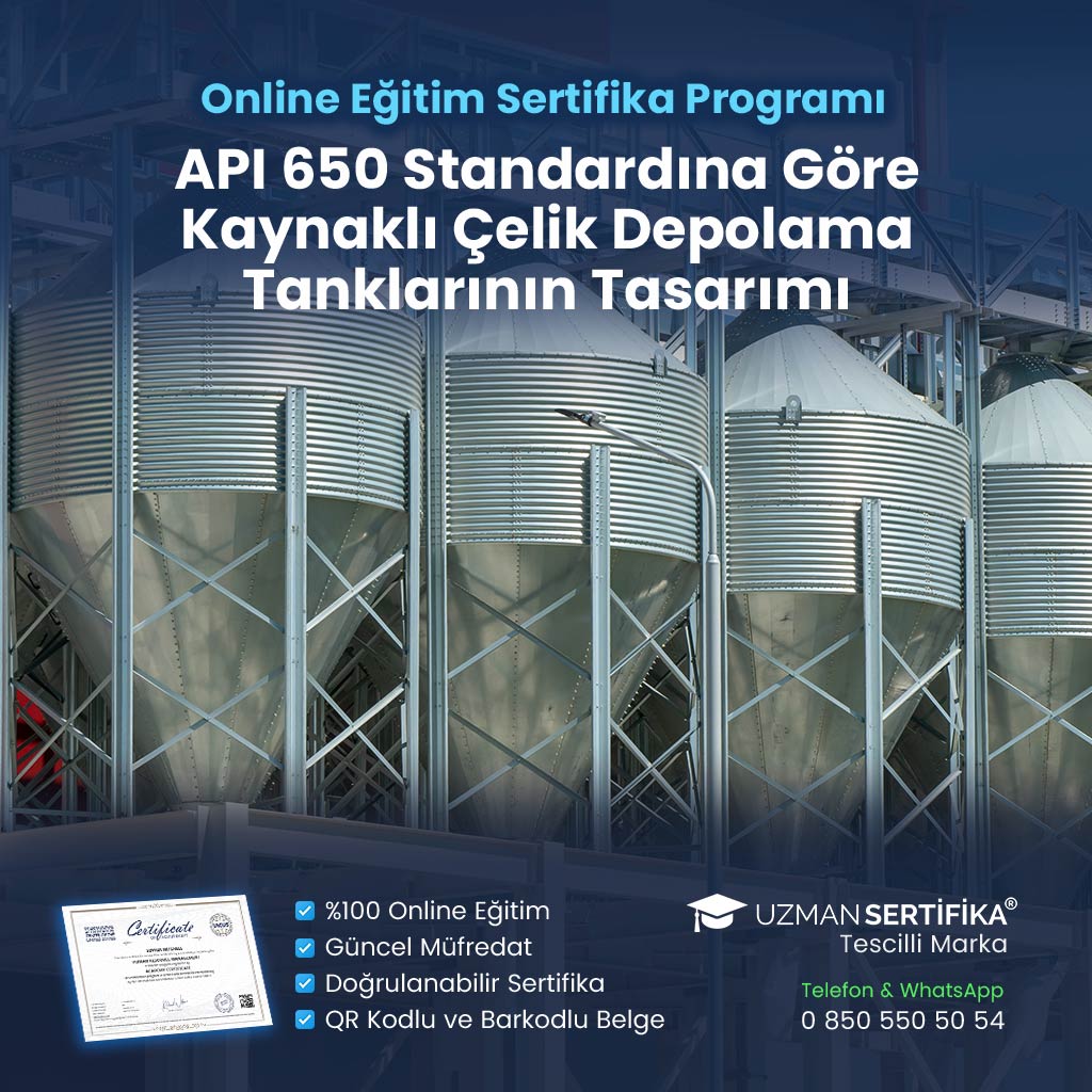 API 650 Standardına Göre Kaynaklı Çelik Depolama Tanklarının Tasarımı Eğitimi Sertifika Programı