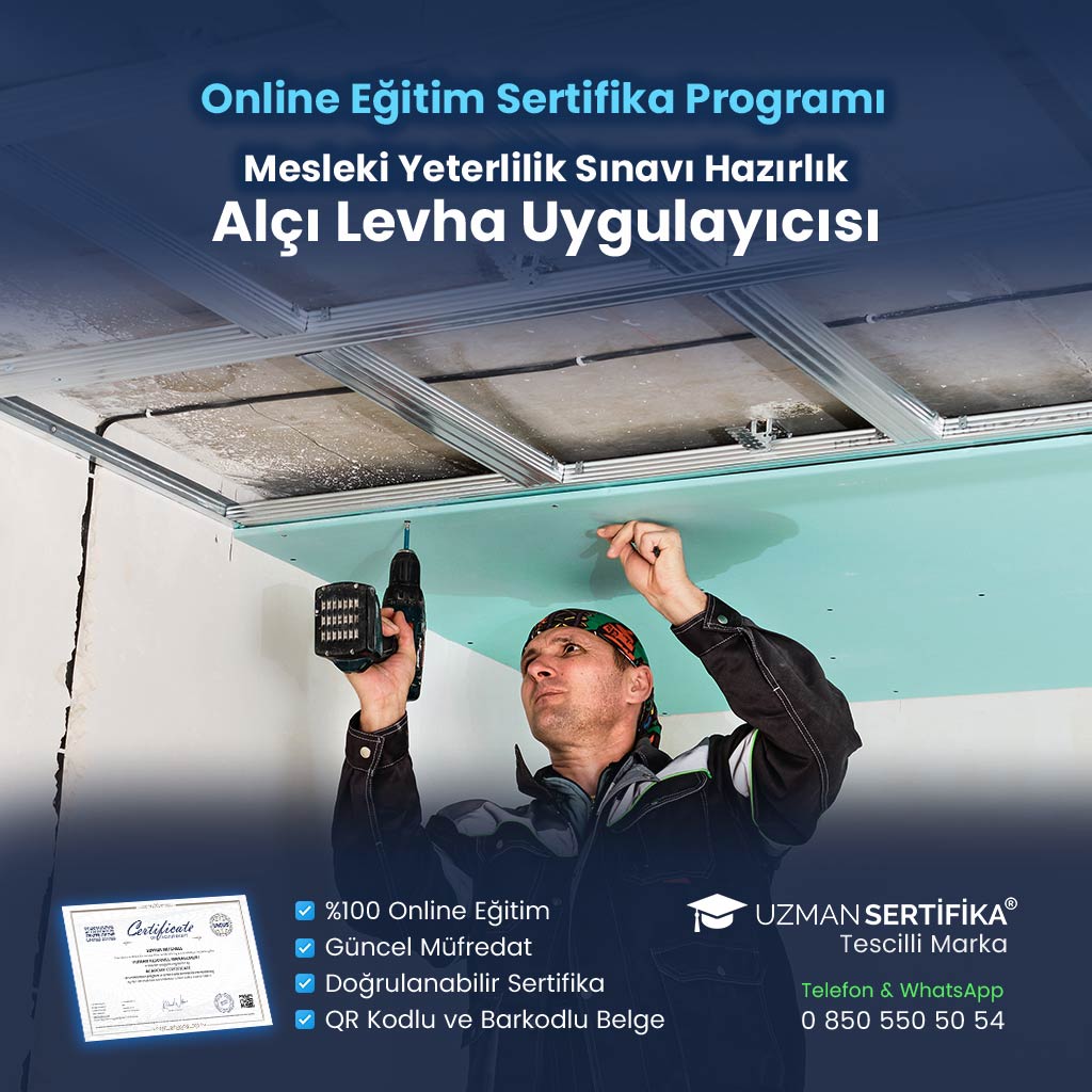 Alçı Levha Uygulayıcısı Eğitimi Sertifika Programı (MYK Belge Sınavı Hazırlık)