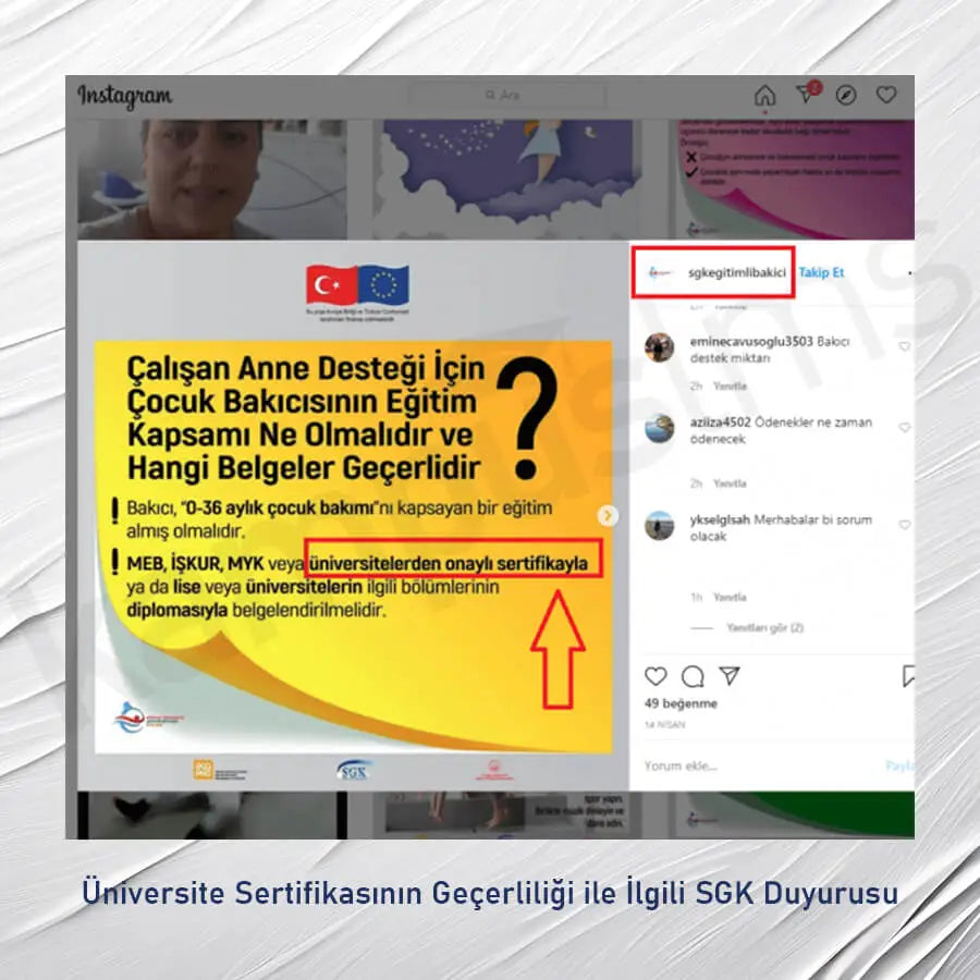 Çocuk Gelişimi Eğitimi Sertifika Programı (SGK Çalışan Anne Desteği Belgesi)